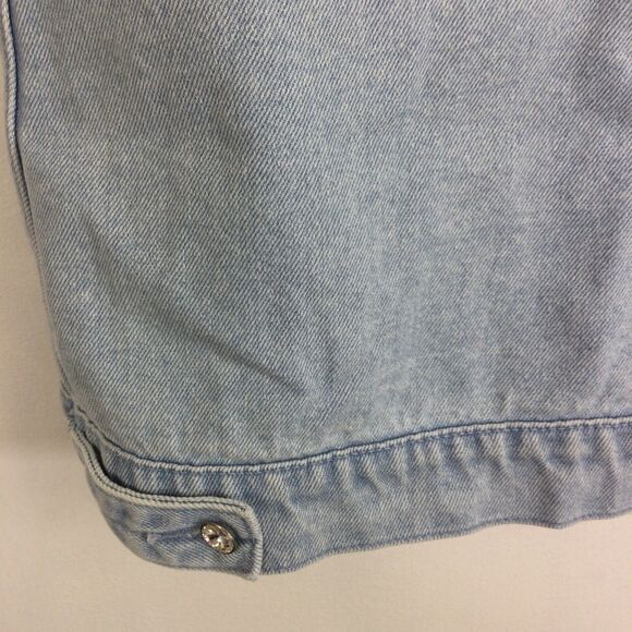 Christine Alexander Rhinestone Embellished Light Wash Denim Vest Light Blue L - Picture 10 of 12